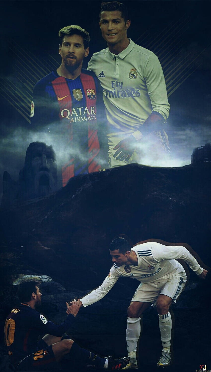 Messi & Ronaldo. Real madrid. Messi vs ronaldo HD phone wallpaper ...