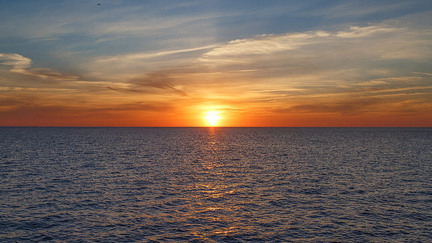 ธรรมชาติ พระอาทิตย์ตก ท้องฟ้า ทะเล เมฆ ขอบฟ้า วอลล์เปเปอร์ HD