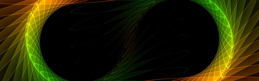 Abstract fractal, green and orange, black background U , 3840X1200 Abstract Green HD wallpaper