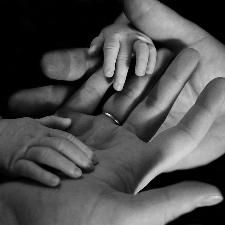 Hands Child Family Bw Love Hold HD phone wallpaper