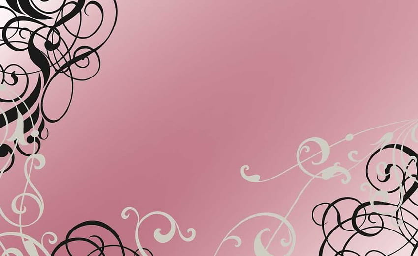 Pretty Swirls, rosa tenue, bianco, nero, turbinii Sfondo HD