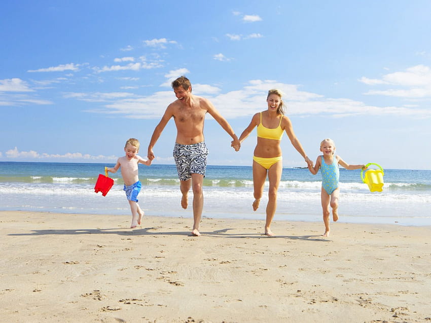 So planen Sie einen fantastischen Familienurlaub mit kleinem Budget, Strandurlaub HD-Hintergrundbild