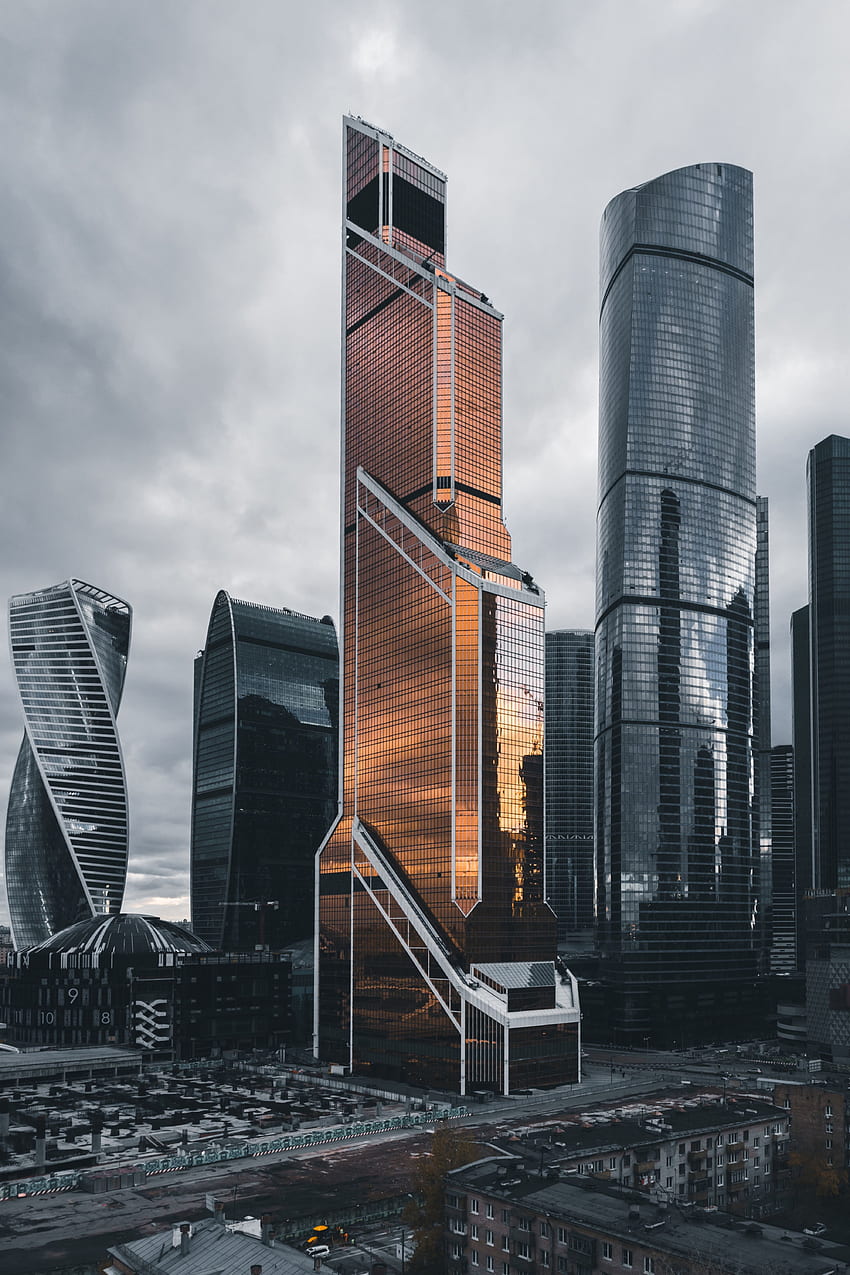 都市, 建築, モスクワ, 超高層ビル, ロシア, モスクワ市 HD電話の壁紙