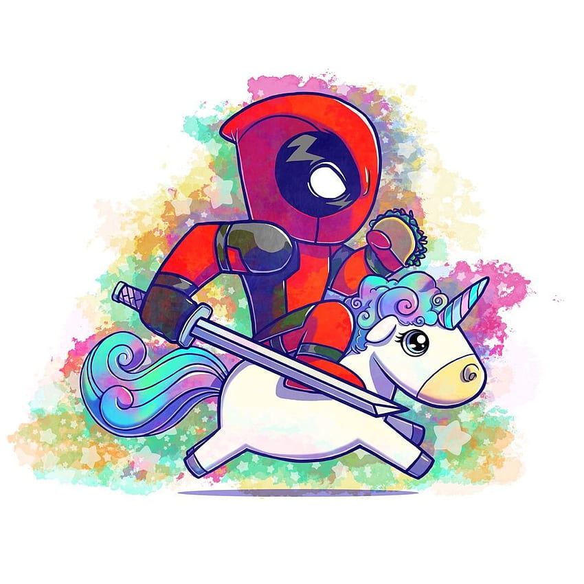 Deadpool Riding a Unicorn with a taco, print can be purchased on my, Unicorn Maximum and Deadpool Effort Tacos HD phone wallpaper