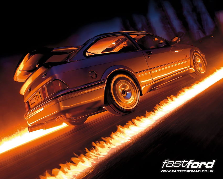 フォード シエラ RS と背景、コスワース 高画質の壁紙