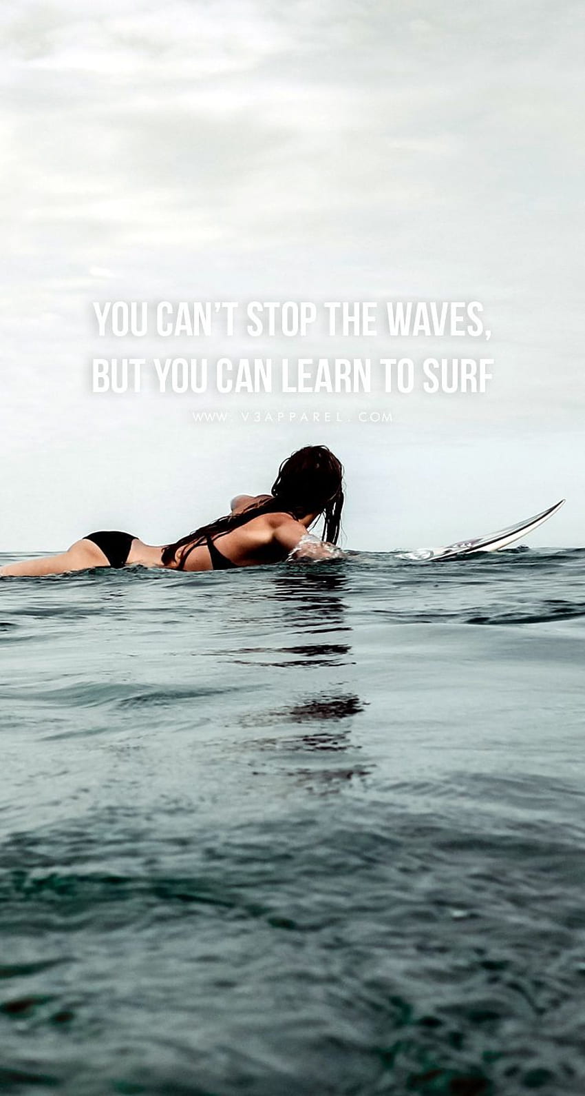 You can't stop the waves, but you can learn to surf this, Surfing Quotes HD phone wallpaper