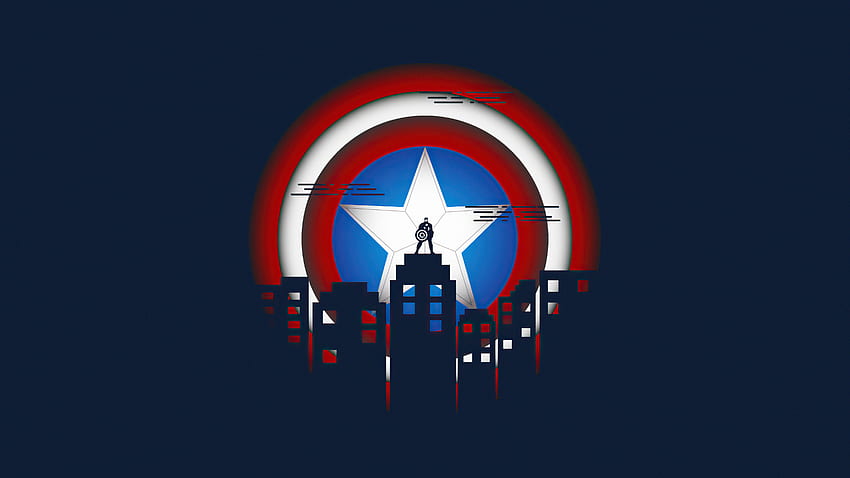 Captain America, bouclier, art minimal Fond d'écran HD