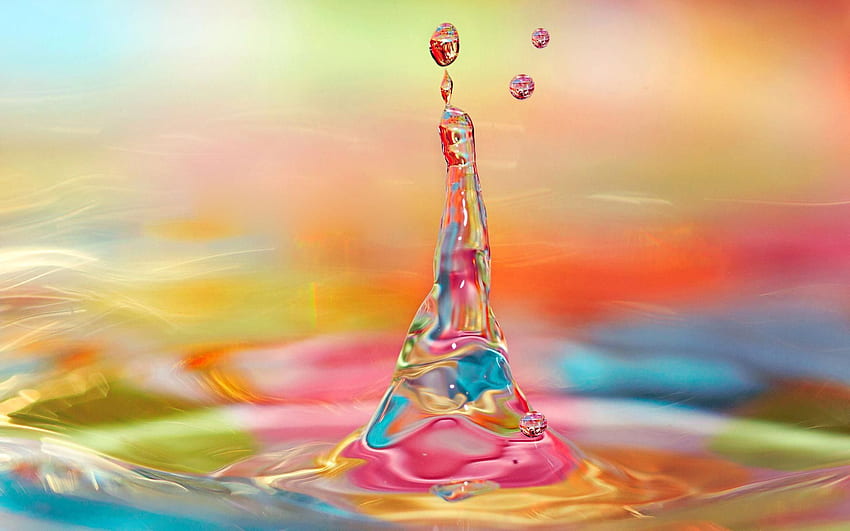 Colorful Water Droplet Background - & Background, Cool Rainbow Water HD wallpaper