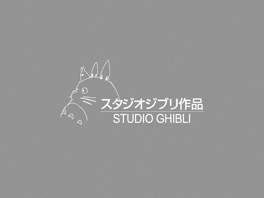 Totoro สีเทาและสีขาว Totoro, สีเทาและสีขาว, สีเทา, โลโก้ Studio Ghibli วอลล์เปเปอร์ HD