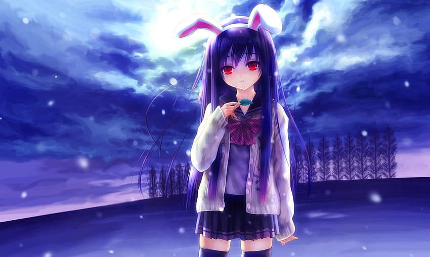 Melancholie, Hase, reisen udongein inaba, Anime, Touhou, Ohren, Mädchen HD-Hintergrundbild