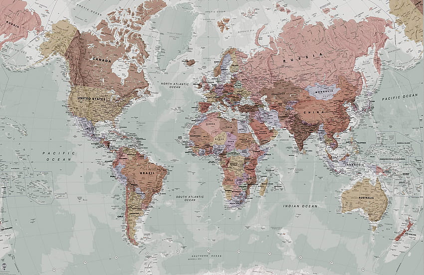 Klassisches Weltkarten-Wand, Weltatlas HD-Hintergrundbild