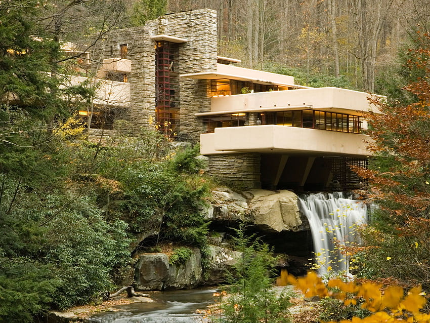 Flood Causes Damage at Frank Lloyd Wright's Fallingwater. Architectural Digest HD wallpaper