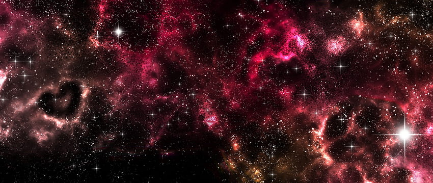 Shiny stars at a red space Ultra Wide TV - HD wallpaper