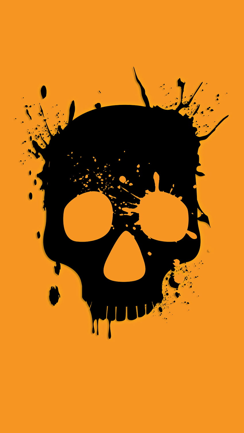 Skulls, Orange Skull HD phone wallpaper