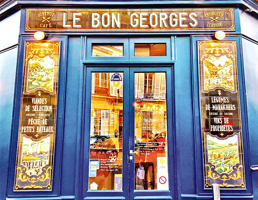 Le Bon 'Georges F, arsitektur, seni, Prancis, cantik, lanskap kota, restoran, karya seni, pemandangan, layar lebar, lukisan, Le Bon Georges, Paris Wallpaper HD