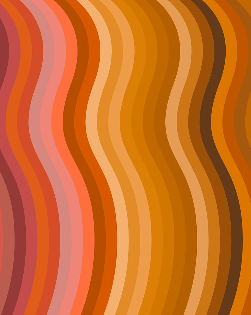 Groovy Wavy Lines in Retro 70s Colors Throw Pillow de apricot birch - Funda (16 x 16) con inserto de almohada. Estampados retro, Patrones bonitos, Retro fondo de pantalla del teléfono