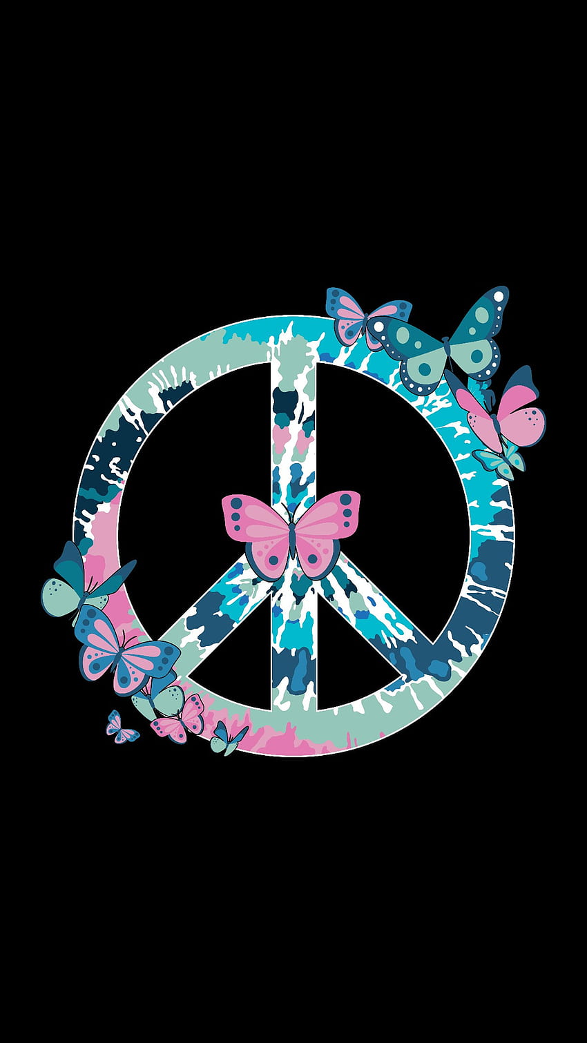 Butterfly Peace, butterflies, hippie HD phone wallpaper