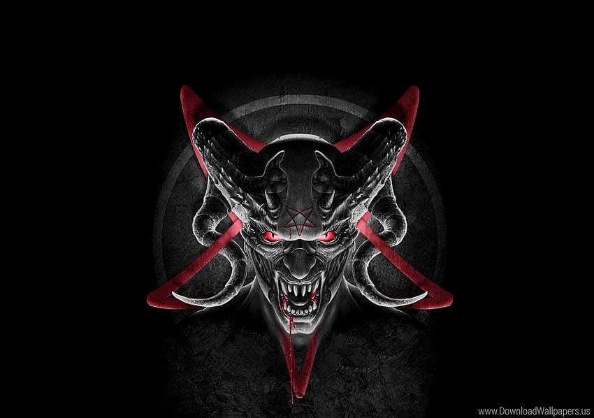 - Blut, Dämon, Teufel, Reißzähne, Hörner, Satan HD-Hintergrundbild