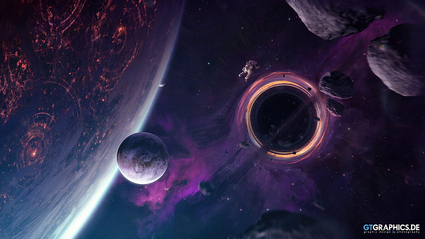 Tobias Roetsch - Anomalie, Weltraum, 3D, Schwarzes Loch, Tobias Roetsch, Planeten HD-Hintergrundbild