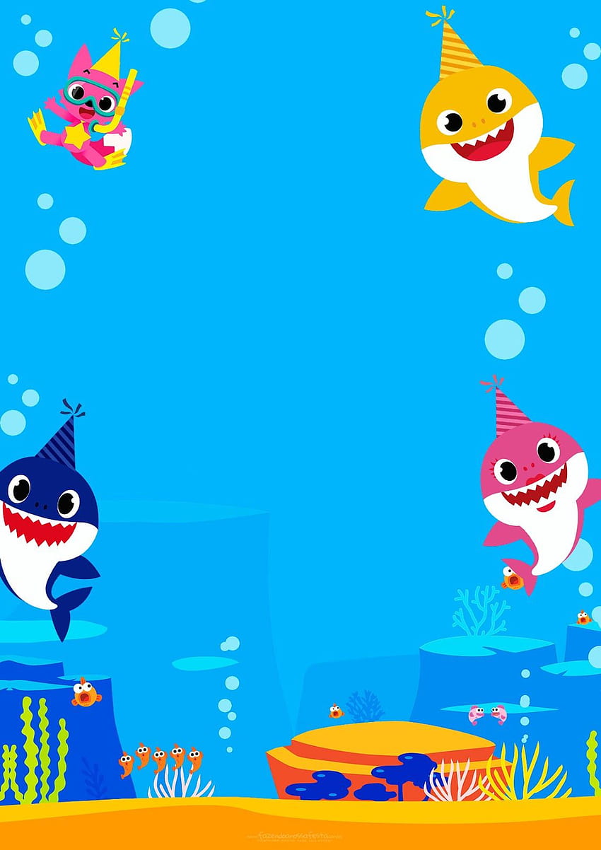 Baby Shark Druckbare Einladungen. im Jahr 2020. Hai-Thema, Birtay Baby Shark HD-Handy-Hintergrundbild