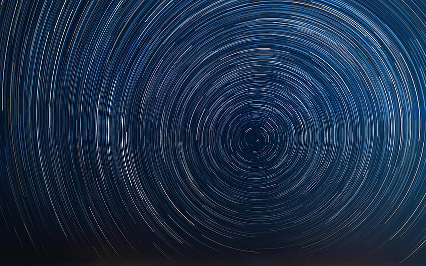 fundo azul espiral, fundo de círculos azuis, fundo polaris, fundo de astrografia, fundo azul papel de parede HD
