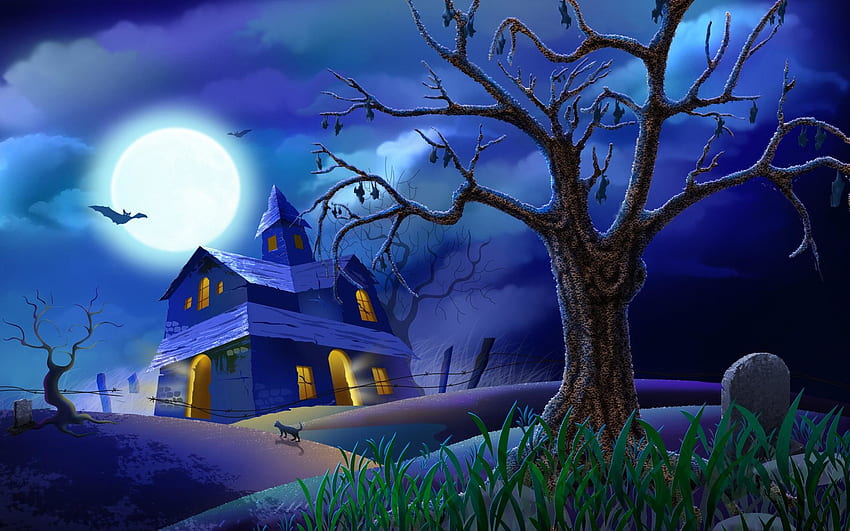 Wishing you a Happy Halloween animated gif halloween happy halloween haunted house halloween pics HD wallpaper