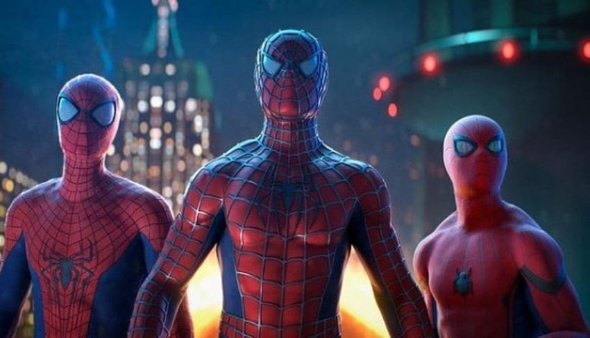 Marvel's Spider Man 3: Tom Holland, Andrew Garfield i Tobey Maguire łączą siły w nowym fanartze Tapeta HD