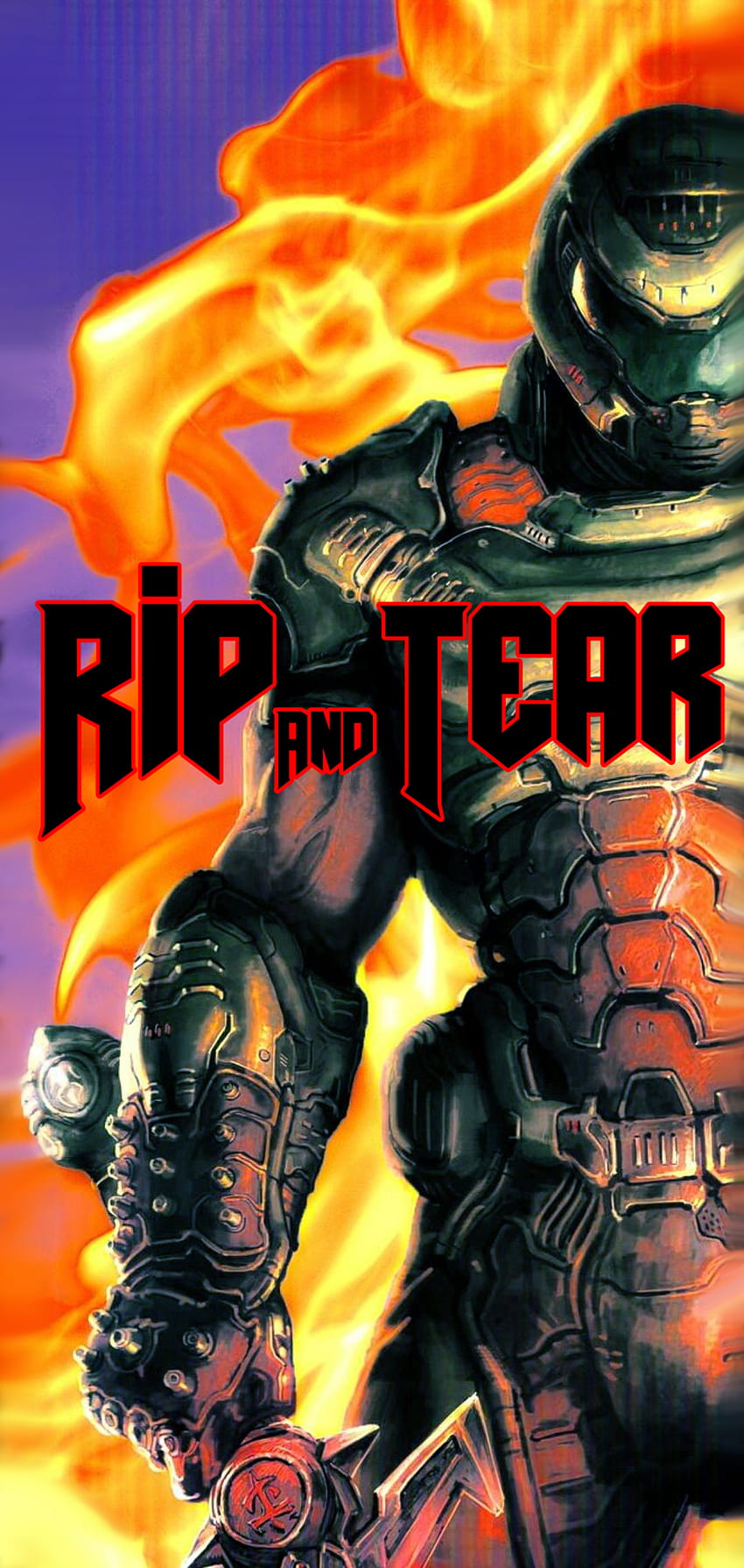 Rip and Tear: 4K DOOM-Inspired Gamer Wallpaper for Desktop PC