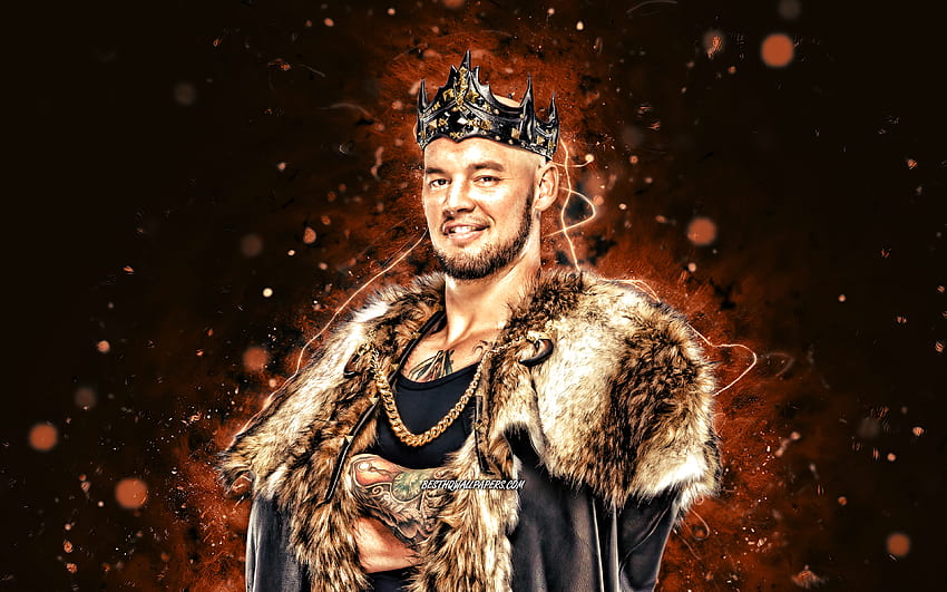 King Corbin, , american wrestler, WWE, brown neon lights, Thomas Pestock, wrestling, creative, wrestlers, King Corbin HD wallpaper