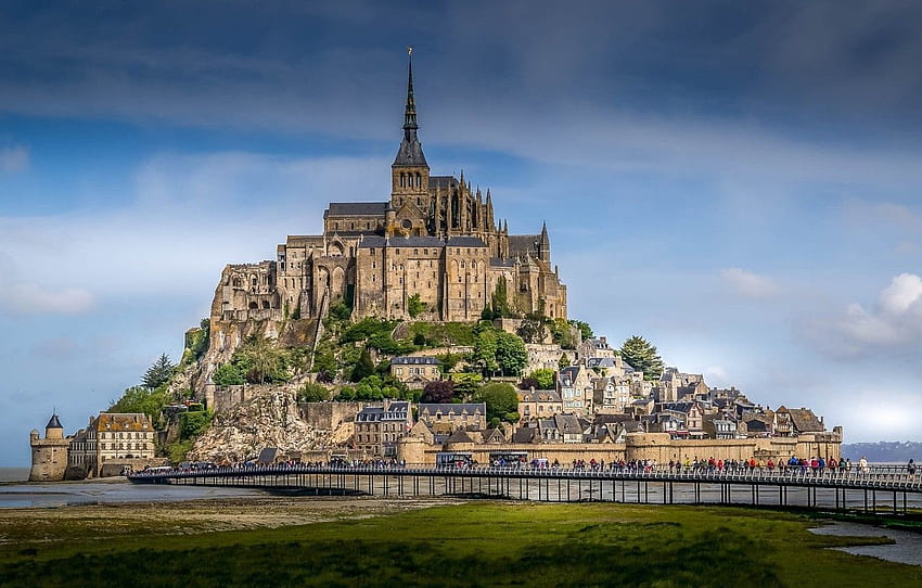 Kota, Prancis, Kecantikan, Mont Saint Michel Untuk , Bagian город, Mont-Saint-Michel Wallpaper HD