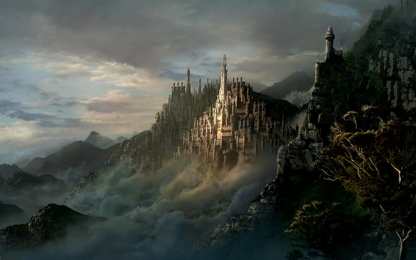 Castelo na rocha, pedra, castelo, floresta, rocha papel de parede HD