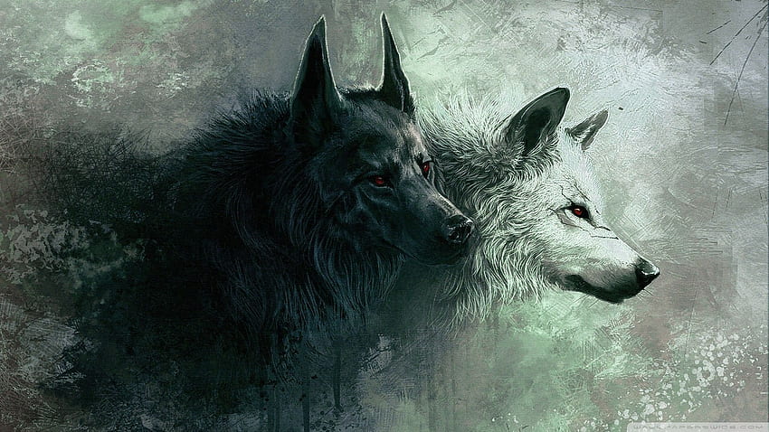 Fantasy Wolf and Background, Lone Warrior HD wallpaper