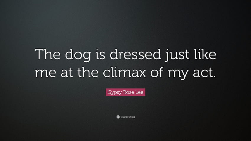 Gypsy Rose Lee Quote: “The dog is dressed just like me at the climax of my act.” (7 ) HD wallpaper