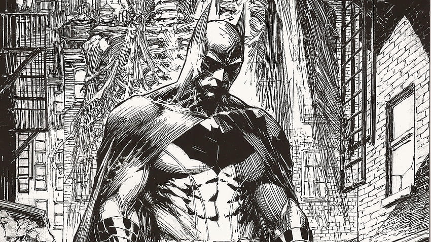 Batman Drawing (Black and White) U HD wallpaper