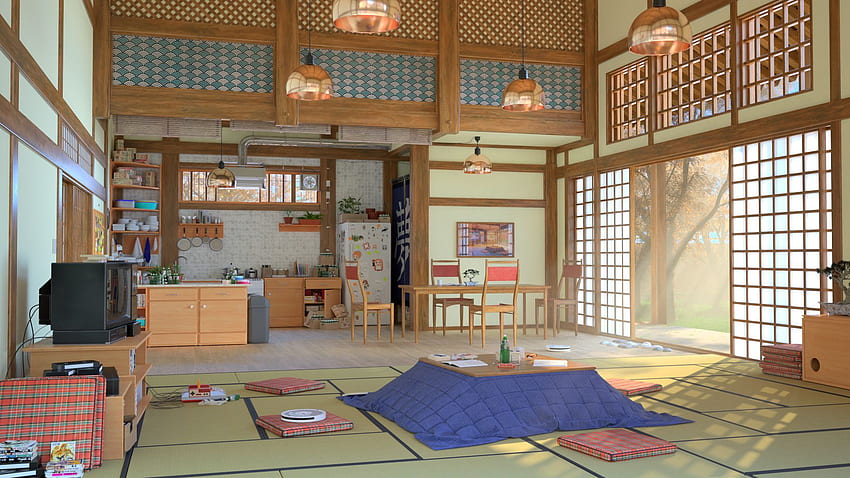 ArtStation - Cozinha Japonesa, Kazuya Tachibana. Projeto de casa japonesa, Projeto de casa dos Sims, Cozinha japonesa, Sala Japonesa papel de parede HD