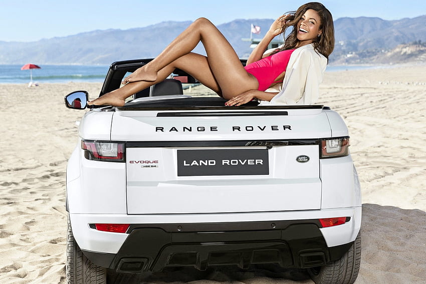 2015 Range Rover Evoque and Model, modelo, traje de baño, 2015, range rover, morena, playa fondo de pantalla