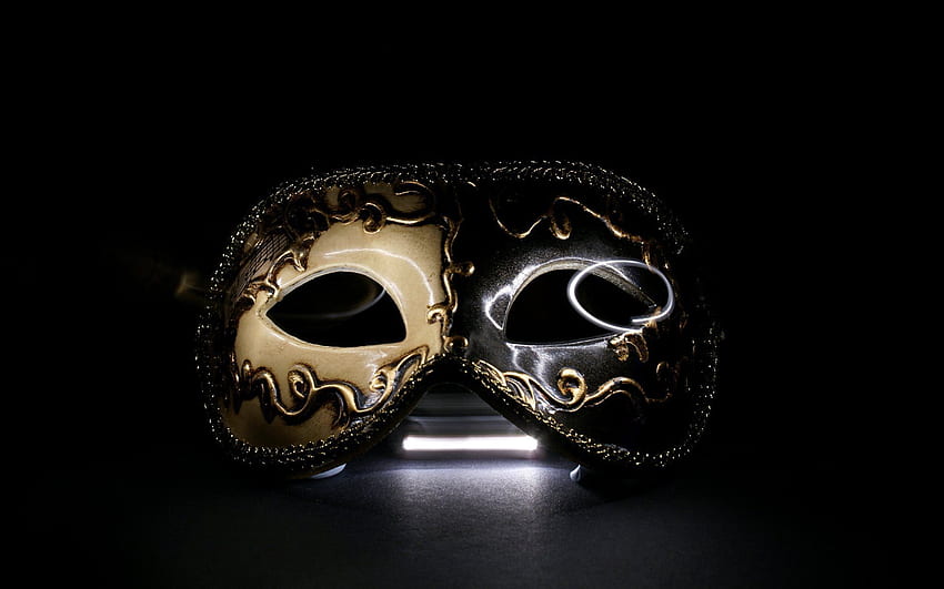 karnawałowa maska, złota maska, karnawał Tapeta HD