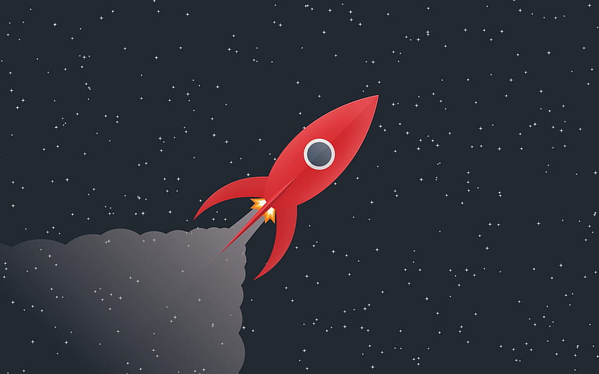 red rocket in space, startup, rocket take off, space, red rocket, startup concepts, business HD wallpaper