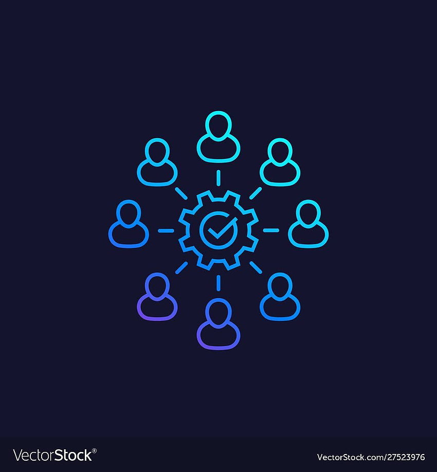 Cooperation coworking and teamwork line icon Vector HD phone wallpaper