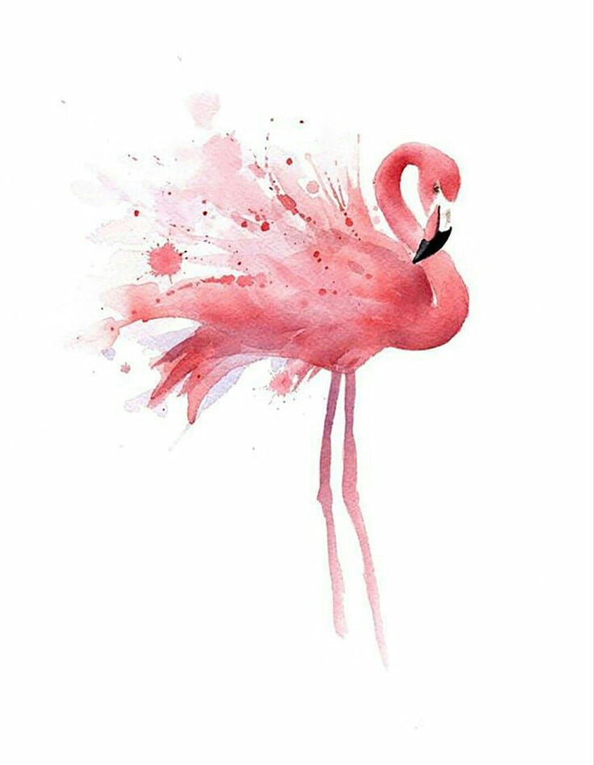 Akwarela Flaming. Druk artystyczny flaminga, druk akwareli, sztuka flaminga Tapeta na telefon HD