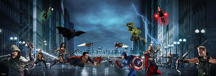 MARVEL срещу DC (известен още като Отмъстителите срещу Лигата на справедливостта), Marvel срещу DC Universe HD тапет