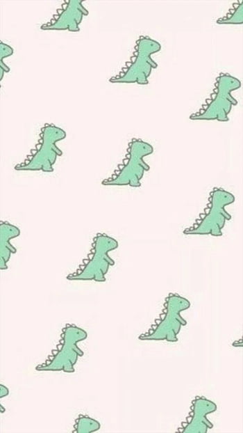 Download Cute Green Cartoon Dinosaur Phone Wallpaper  Wallpaperscom