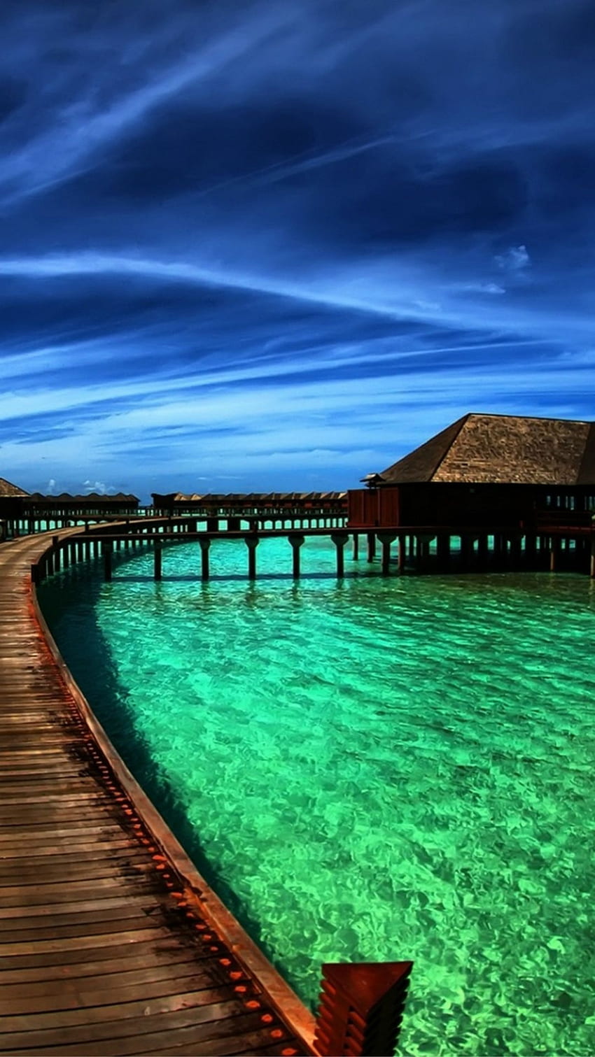 자연 천국 몰디브 맑은 바다 스카이스케이프 HD 전화 배경 화면