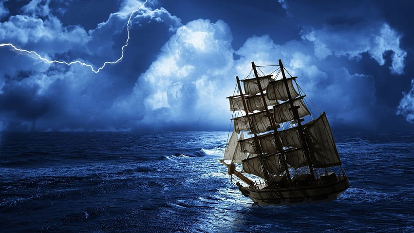 . above is Ghost ship row sea, 1366 X 768 Resolution HD wallpaper | Pxfuel