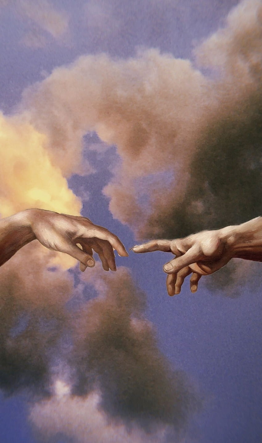 The creation of Adam, cloud, sky HD phone wallpaper