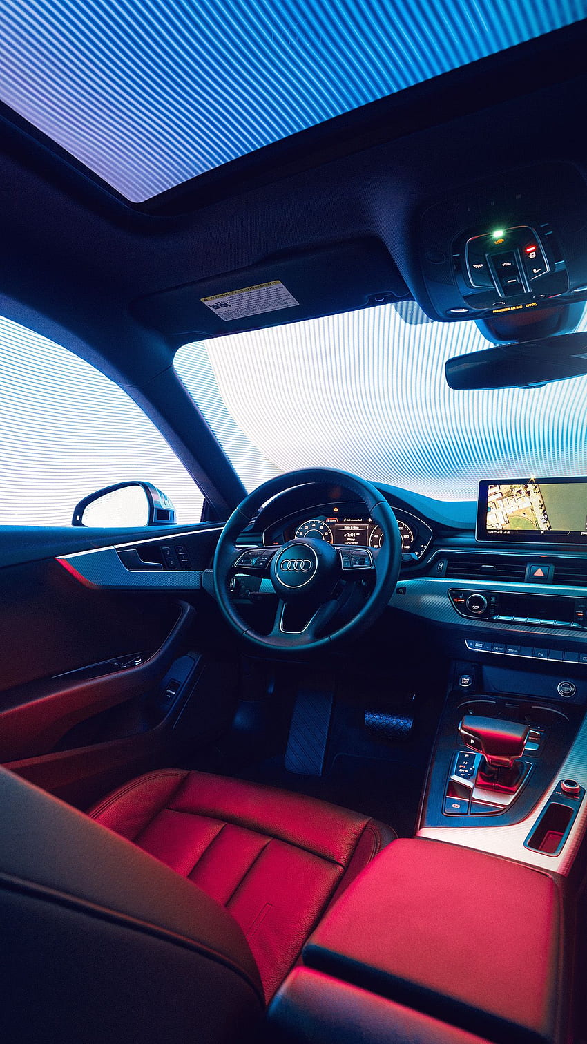 Galerie Supercars: Design d'intérieur de voiture bleue, Cockpit de voiture Fond d'écran de téléphone HD
