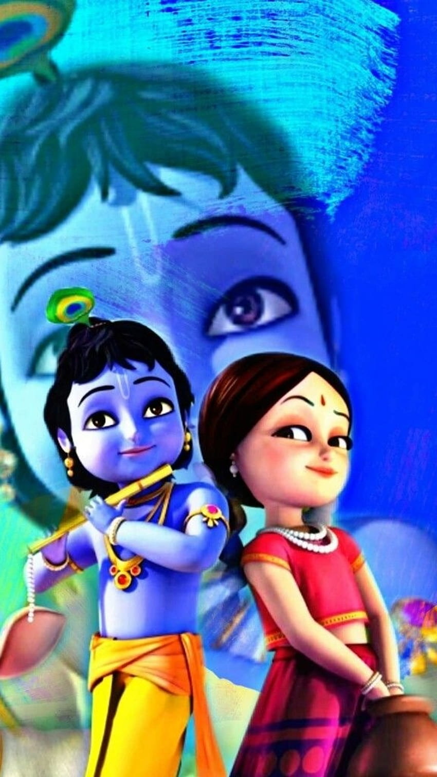 Radha Krishna, 작은 Krishan, 만화 HD 전화 배경 화면