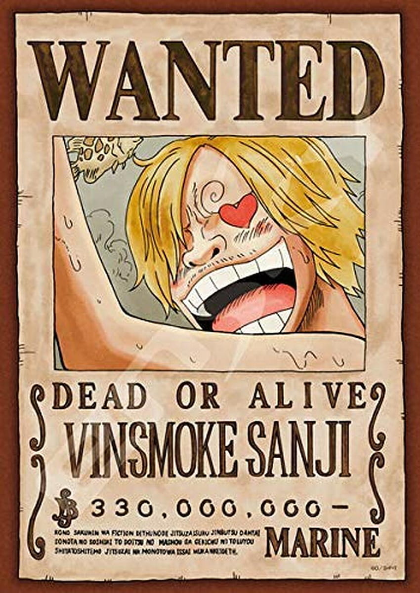 Sanji Wanted Poster – Tulisan, Sanji Bounty HD phone wallpaper