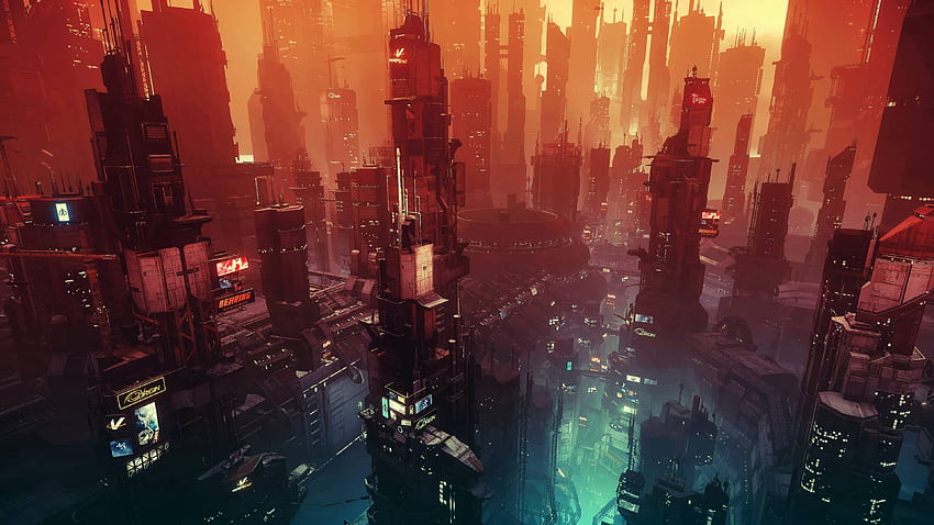 Cyberpunk City : R, Cyberpunk Cityscape HD тапет
