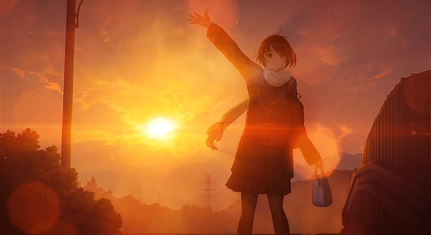 La ragazza saluta e gli fa un gesto con la mano - anime live [ ], Good Bye Anime Sfondo HD